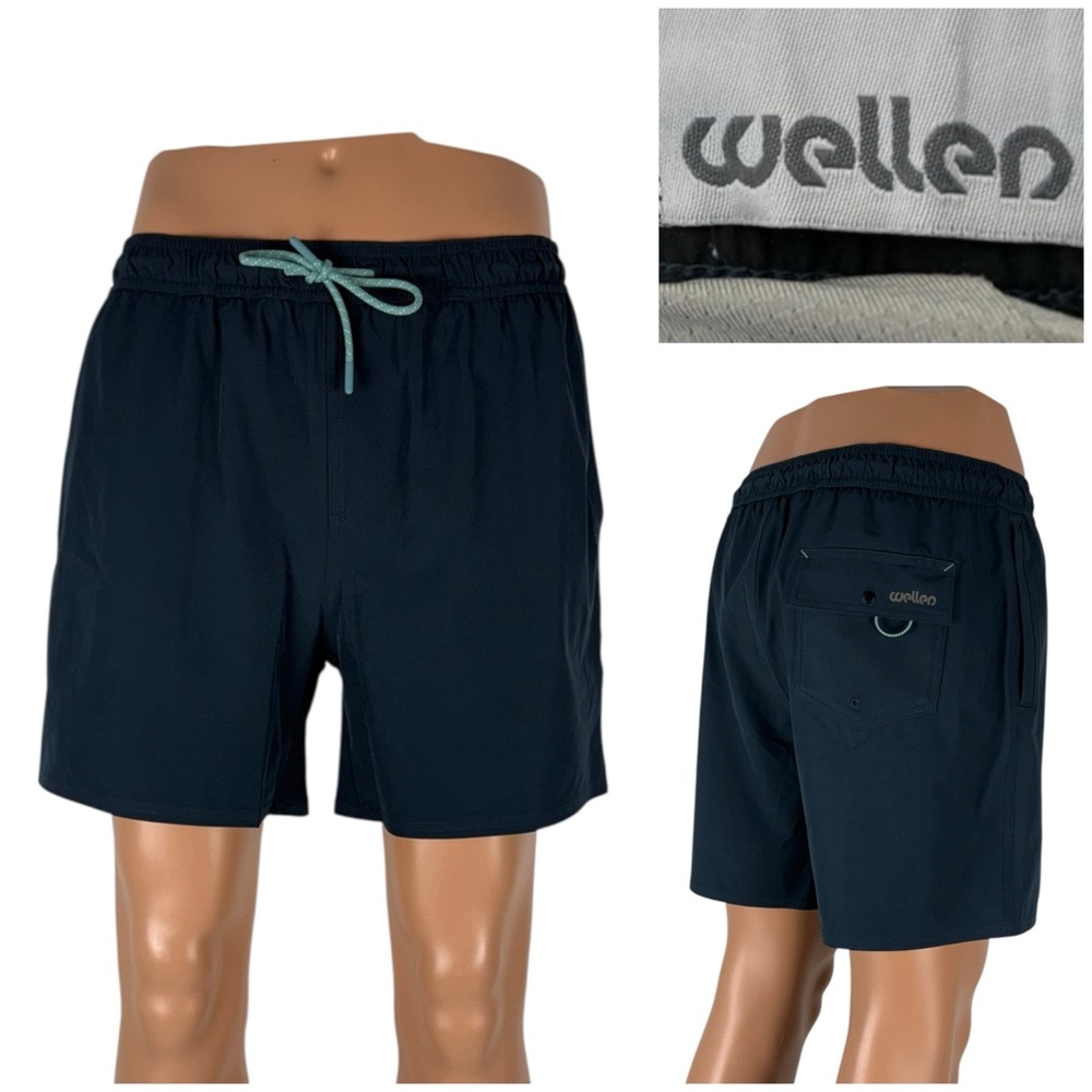 Huckberry Wellen Mens Medium Shorts 5” Drawstring Lined Activewear Stretch EUC